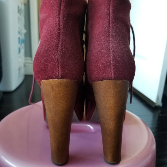 Jeffrey campbell burgundy booties size 6 - Picture 3 of 5